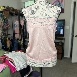 Pink lace tank top